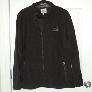Ducks Unlimited Men's XL Black Fleece Long Sleeve Jacket W/Zipper